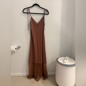 Zara Mauve High Low Spaghetti Strap Dress
